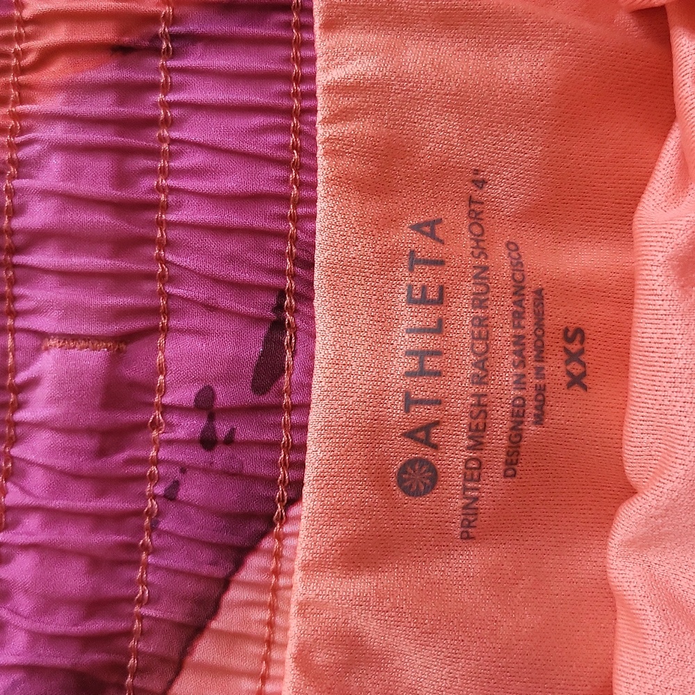 Athleta Printed Mesh Racer Run Short 4" SzXXS - Picture 4 of 7